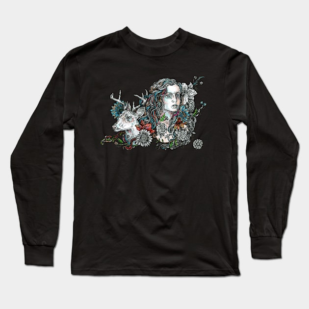 Deer Girl. Long Sleeve T-Shirt by FanitsaArt